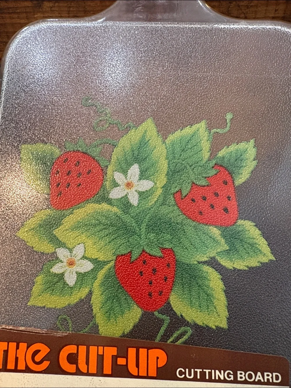 Vintage The Cut-Up Cutting Board with Strawberry Graphic